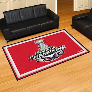 Washington Capitals 2018 Stanley Cup Champions Red 5 ft. x 8 ft. Plush Area Rug