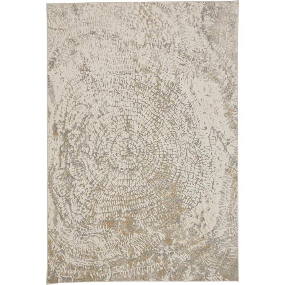 Gray and Ivory Abstract 4 ft. x 6 ft. Area Rug price history on PriceWatchPro