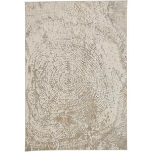 Gray and Ivory Abstract 4 ft. x 6 ft. Area Rug
