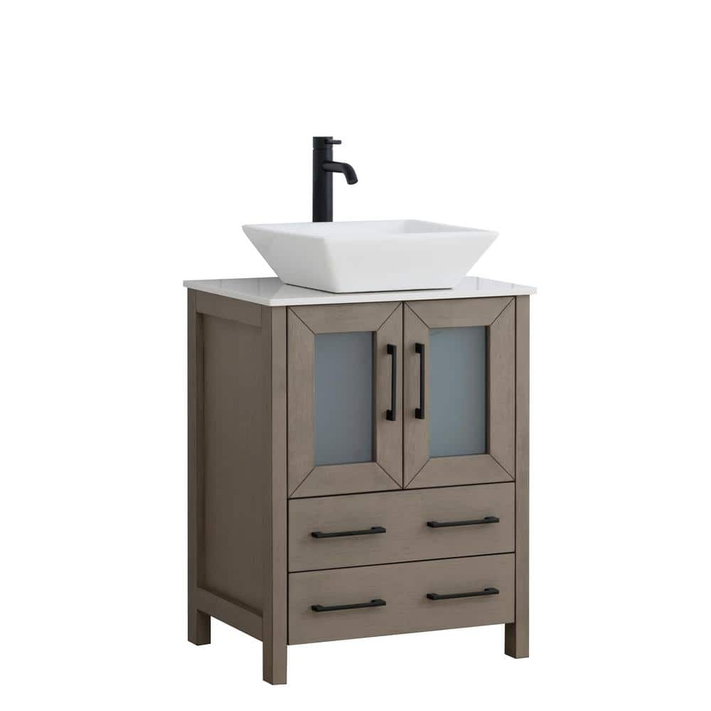 Reviews For Vanity Art 24 In. W Single Basin Driftwood Gray Bath Vanity 