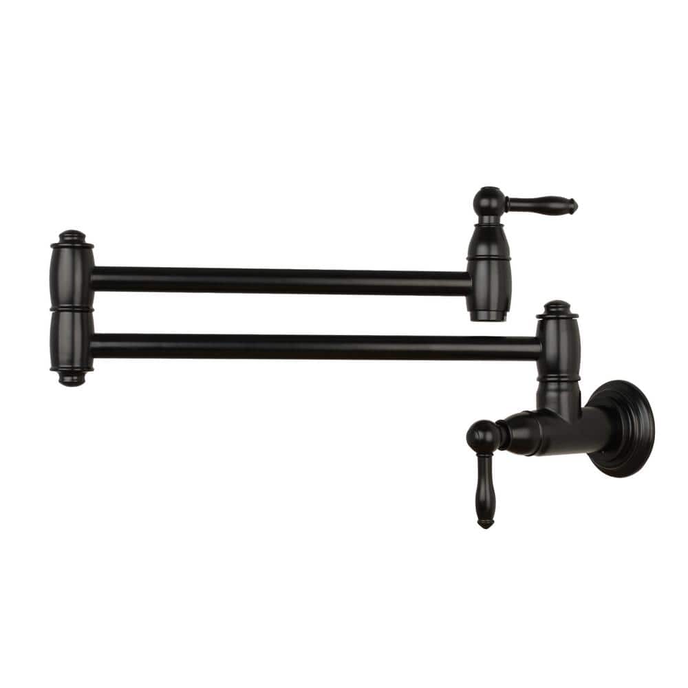 Akicon Wall-Mounted Pot Filler Faucet in Matte black AK288-MB - The Home  Depot