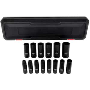 1/2 in. Drive Deep 3/8in. -1-1/8 in. SAE Impact Socket Set (14-Piece)