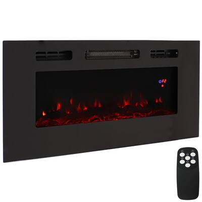 40 in. Sophisticated Hearth Indoor Electric Fireplace Insert - Black