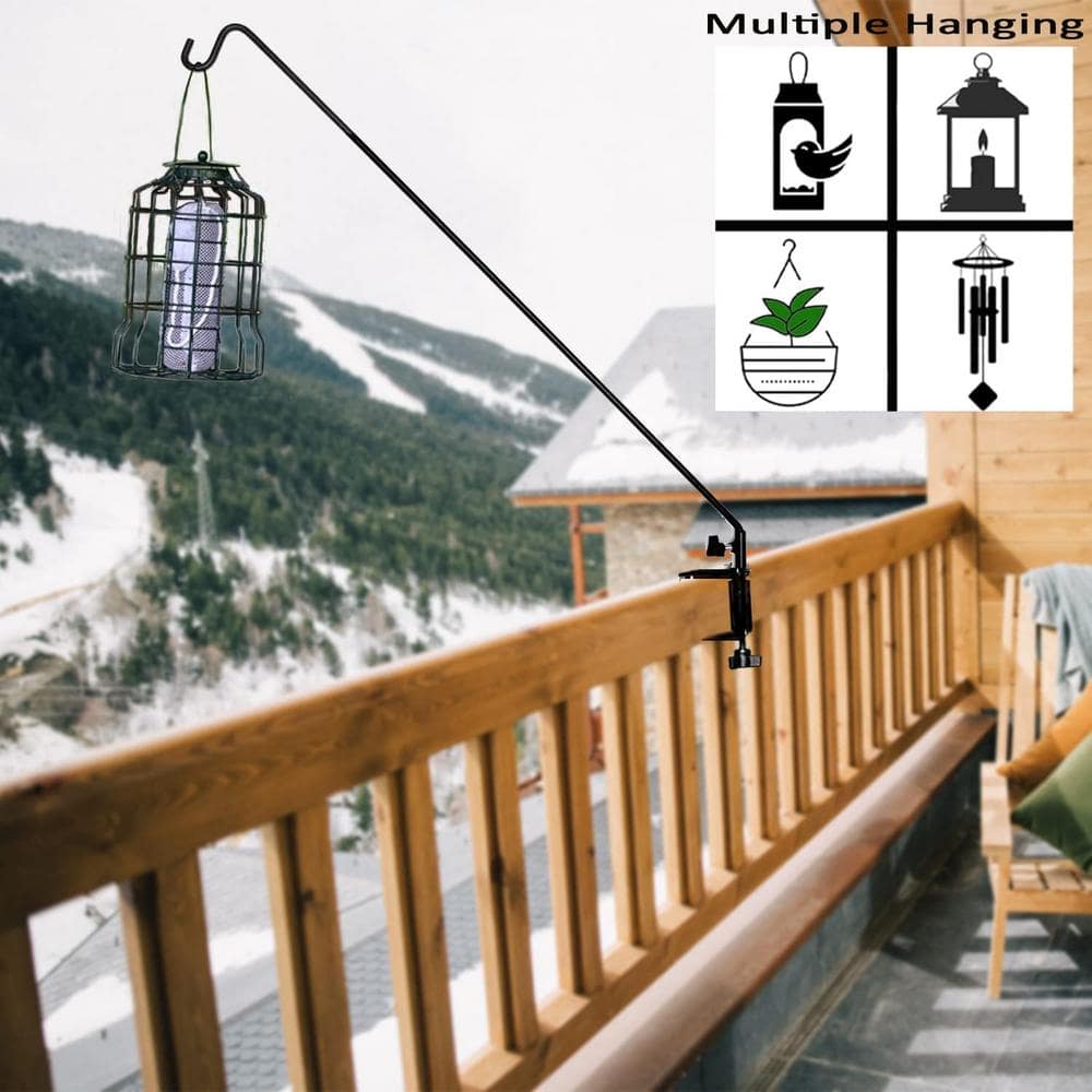 49-inch Black Powder-Coated Steel Deck Hook