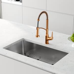 Scottsdale Single Handle Pull-Down Sprayer Kitchen Faucet in Brushed Copper