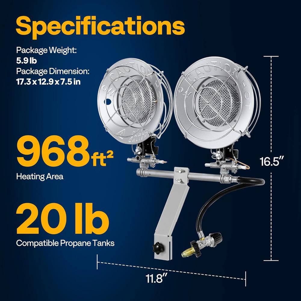 30000 BTU Stainless Steel Propane Tank Top Portable Patio Heater