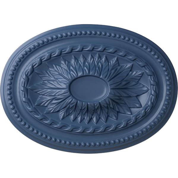 Ekena Millwork 18-1/2" W x 13-1/2" H x 1-7/8" Saverne Urethane Ceiling Medallion, Hand-Painted Americana