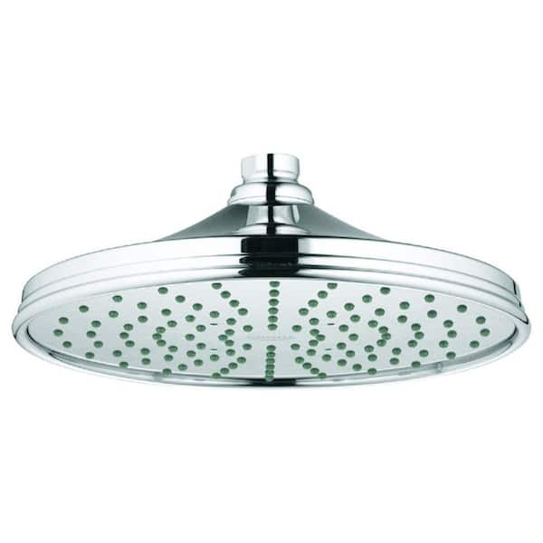 GROHE Rainshower Rustic 1-Spray 8 in. Rain Fixed Showerhead in StarLight Chrome