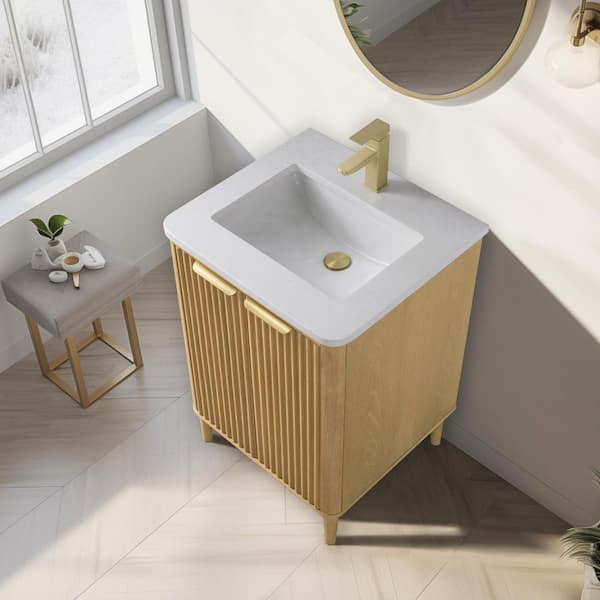 HOMEVY STUDIO Levin 24 in. W x 22 in. D x 35 in. H Single Sink