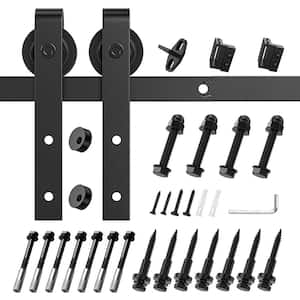 13 ft./156 in. J-Shaped Sliding Single Barn Door Hardware Kit