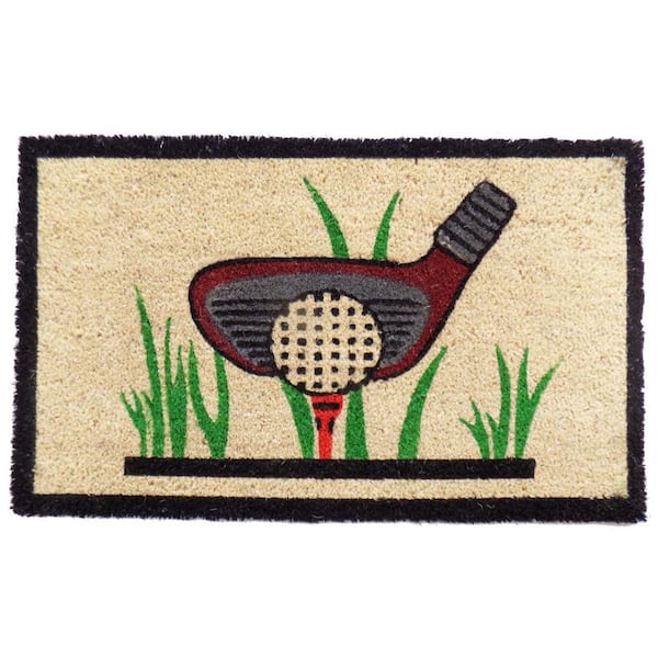 Multi-Colored 30 in. x 18 in. Coir Non-Slip Indoor/Outdoor Door Mat