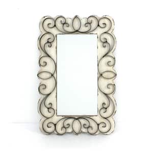 Mariana 1.25 in. x 32.75 in. Classic Rectangle Framed White Vanity Mirror
