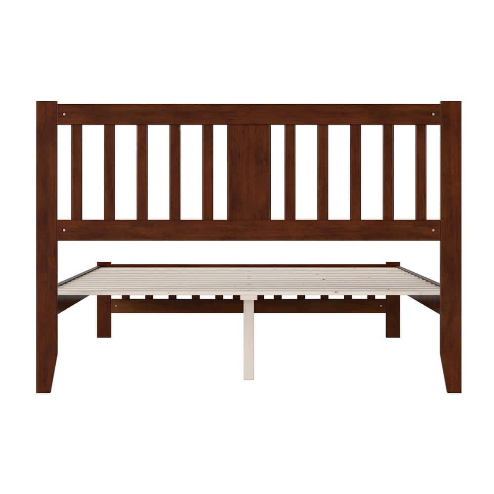 Tahoe Walnut Queen Wood Frame Bed with Slatted Headboard