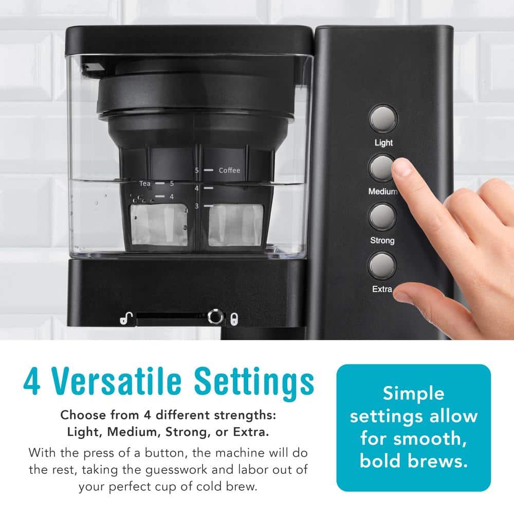 Shine Black Cold Brew Coffee and Tea Machine with Vacuum Technology