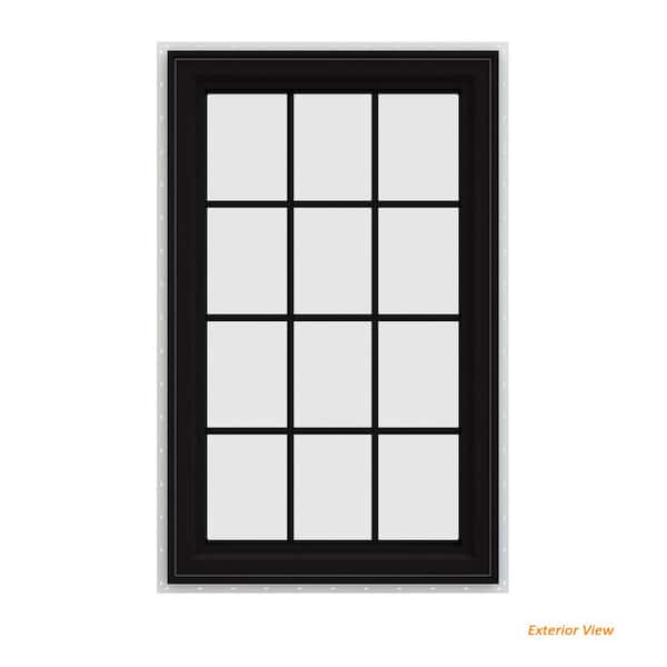 JELD-WEN 30 in. x 48 in. V-4500 Series Black FiniShield Vinyl