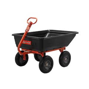 4-Wheel Poly and Steel Convertible Pull/Tow Garden Dump Cart