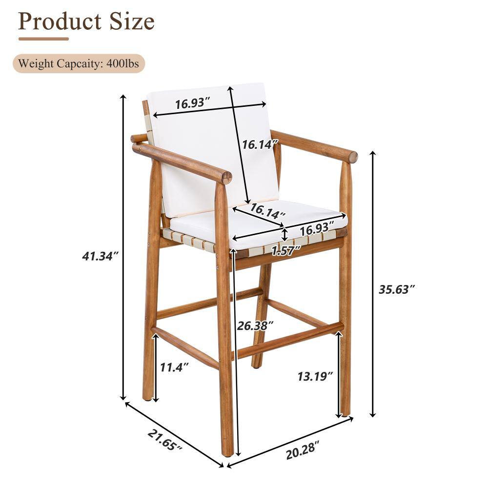 Dimension diagram of one outdoor stool showing overall dimensions.