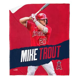 MLB Angels 23 Mike Trout Silk Touch Sherpa Multicolor Throw