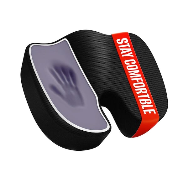 Black Mesh Memory Foam Seat Cushion with Non-Slip Bottom for Office Chair, Car, Chair Pad, Wheelchair - Set of 1