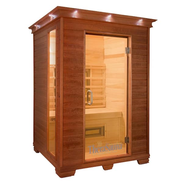 TheraSauna 2-Person Plus Infrared Health Sauna with MPS Touchview Control, Aspen Wood and 10 TheraMitter Heaters