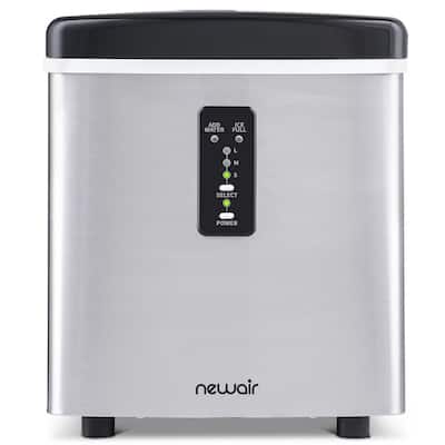 Portable 28 lb. of Ice a Day Countertop Ice Maker BPA Free Parts with 3 Ice Sizes and Ice Scoop - Stainless Steel