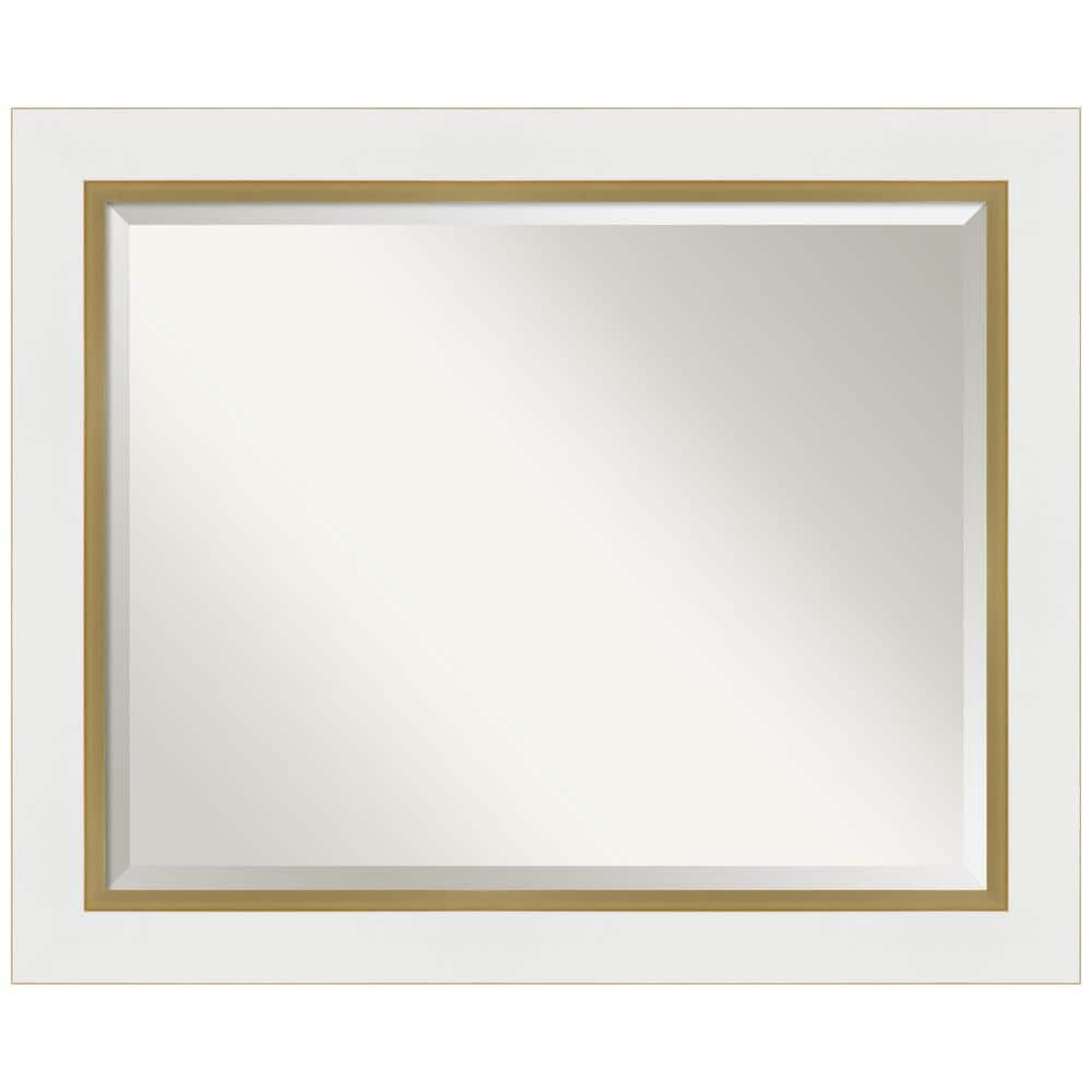 Eva White Gold Rectangular Wall Mirror with Polystyrene Frame