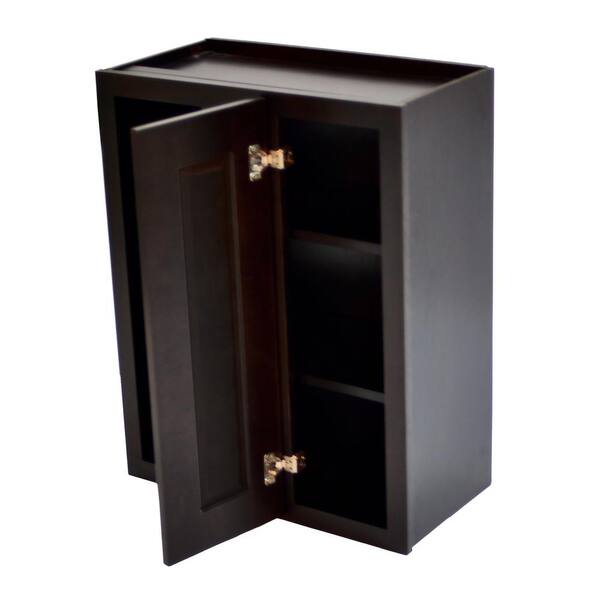 Design House - Brookings Plywood Ready to Assemble Shaker 24x30x12 in. 1-Door Blind Wall Kitchen Cabinet in Espresso