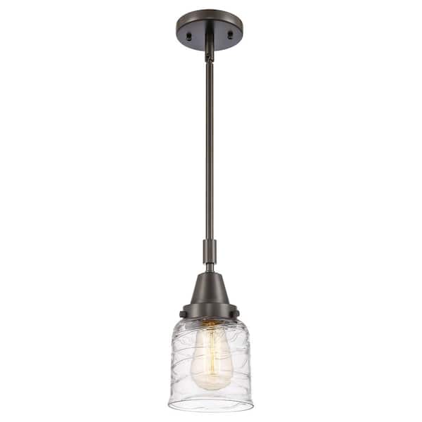 Innovations Bell 100-Watt 1-Light Oil Rubbed Bronze Standard Mini Pendant Light with Clear Glass Shade, No Bulbs Included