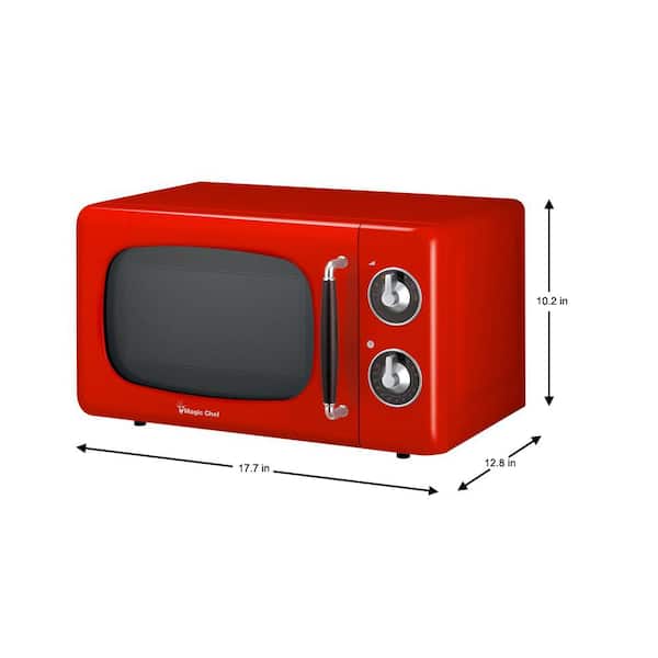 Comfee Retro 0.7-cu ft 700-Watt Countertop Microwave (Red) in the  Countertop Microwaves department at