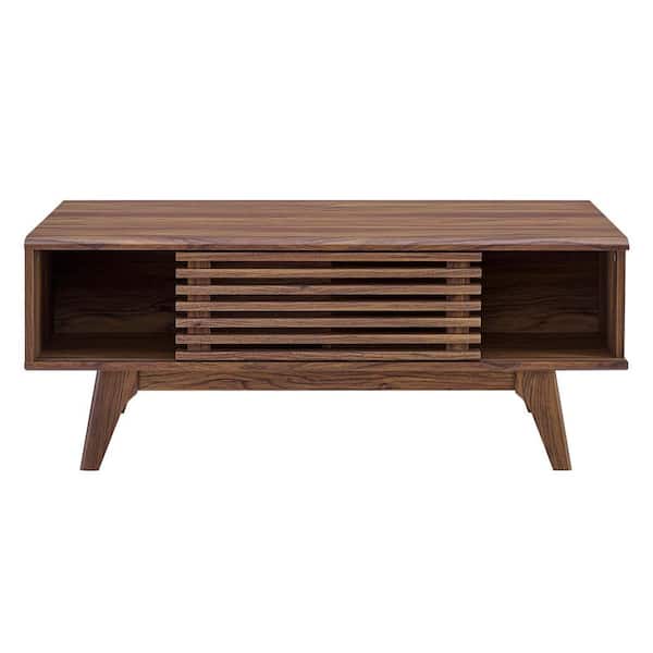 MODWAY Render Walnut Coffee Table EEI-4724-WAL - The Home Depot