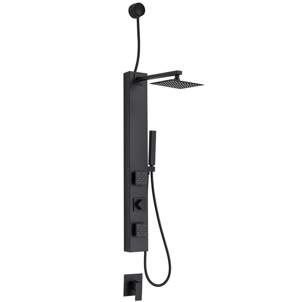 BWE 2Jet Shower Tower Shower Panel System with Adjustable Square