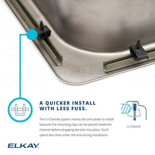 Elkay Lustertone 43 L x 22 W Drop-In Kitchen Sink