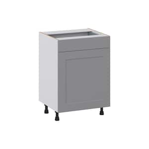 Bristol Painted Slate Gray Shaker Assembled 24 in. W x 34.5 in. H x 21 in. D Vanity 1 Drawer Base Kitchen Cabinet