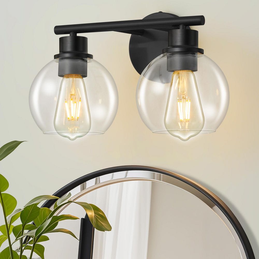 Deyidn Modern 13.4 in. 2-Light Black Bathroom Vanity Light Interior ...
