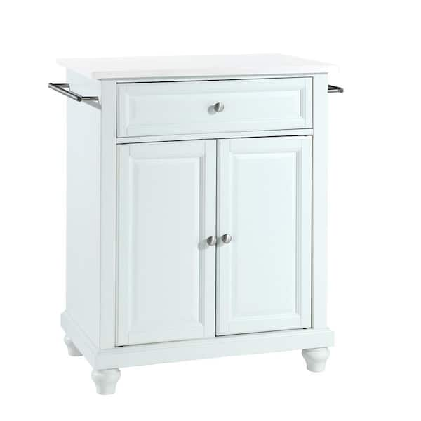 CROSLEY FURNITURE Cambridge White Portable Kitchen Island with Granite ...