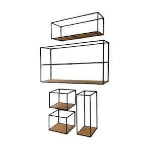 Riaz Set of 5 Wood Metal Shelves