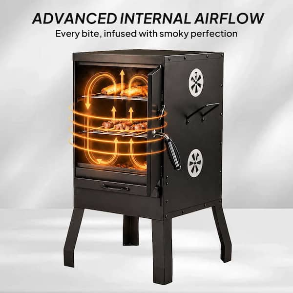 Karl home 2-in-1 Outdoor Smoker Vertical Portable Charcoal Grill
