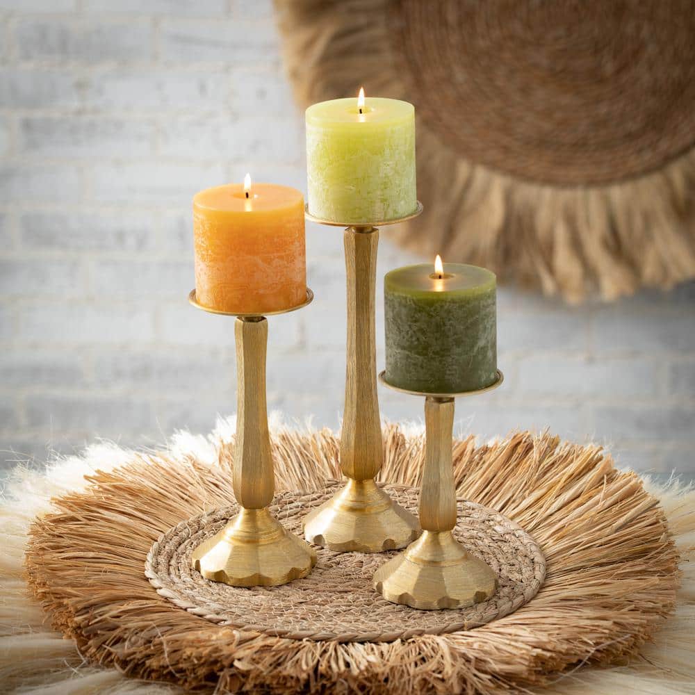 SULLIVANS 10.5, 8.5, and 6.5 Gilded Classic Pillar Candle
