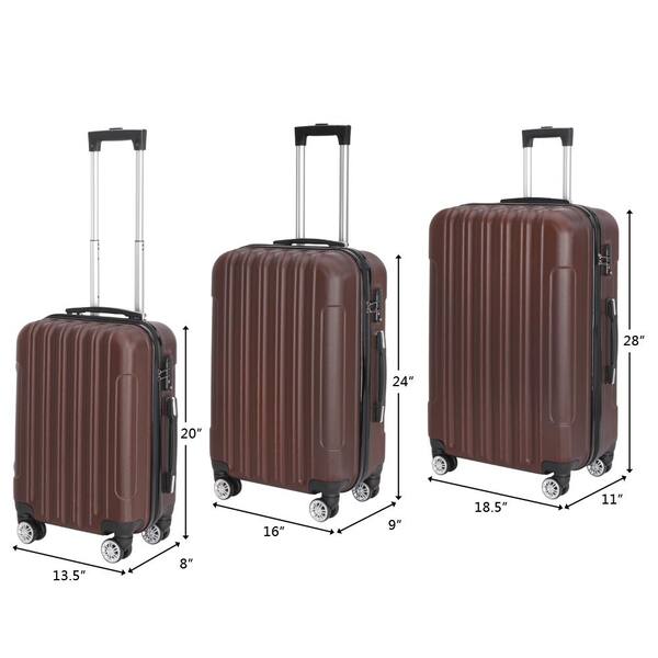 brown luggage set