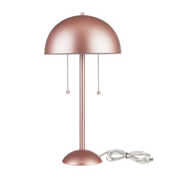 Novogratz x Globe Electric Haydel 21 in. 2-Light Matte Rose Gold Table Lamp