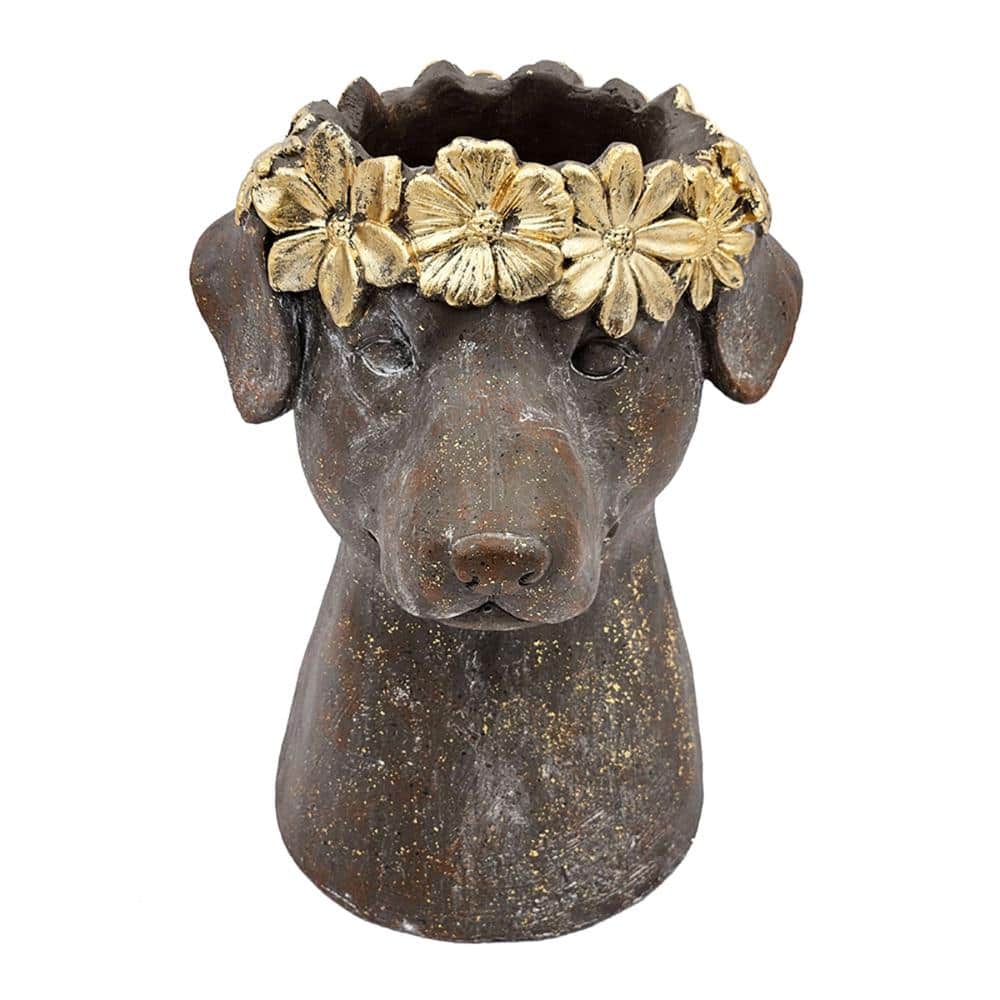 9.3 in Brown Magnesium Oxide Dog Statue Planter for Patio price history on PriceWatchPro