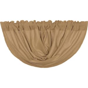 Burlap 15 in. W x 60 in. L Cotton Balloon Valance in Natural Tan
