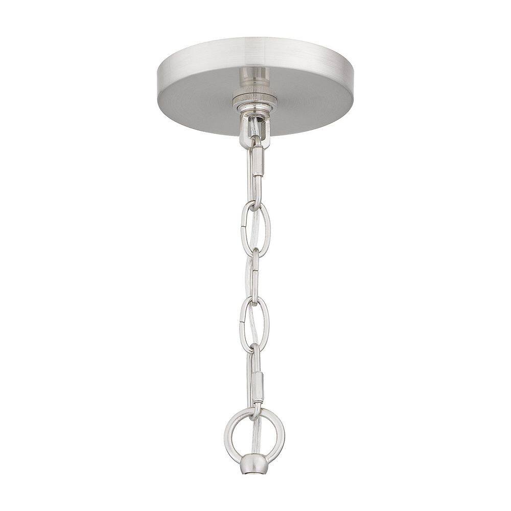 Prescott Transitional Mini Pendant Light in Brushed Nickel with Clear Glass