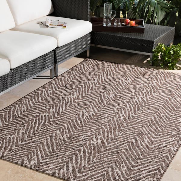 Cranleigh Camel 5 ft. x 8 ft. Indoor/Outdoor Patio Area Rug