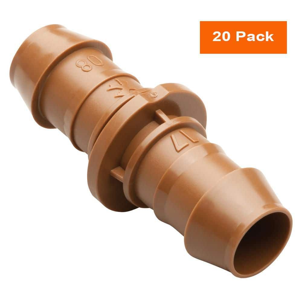 Rain Bird 1/2 in. Barbed Couplings for Drip Tubing, Brown (20-Pack