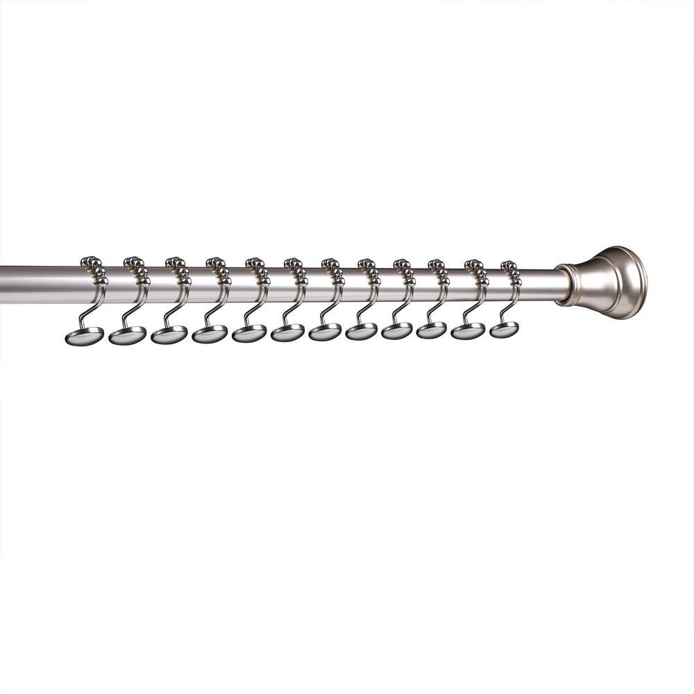Brushed Nickel Single Design Shower Curtain Hooks Set of 12