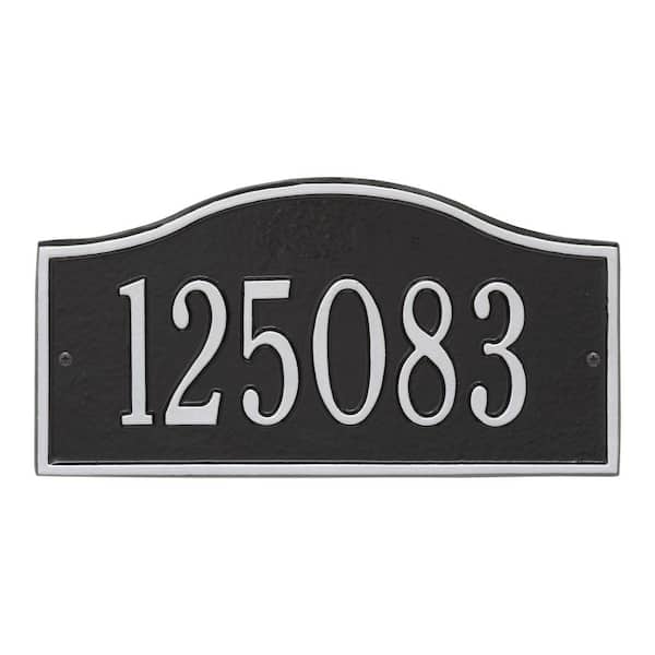 Whitehall Products Rolling Hills Rectangular Black/Silver Mini Wall 1-Line Address Plaque
