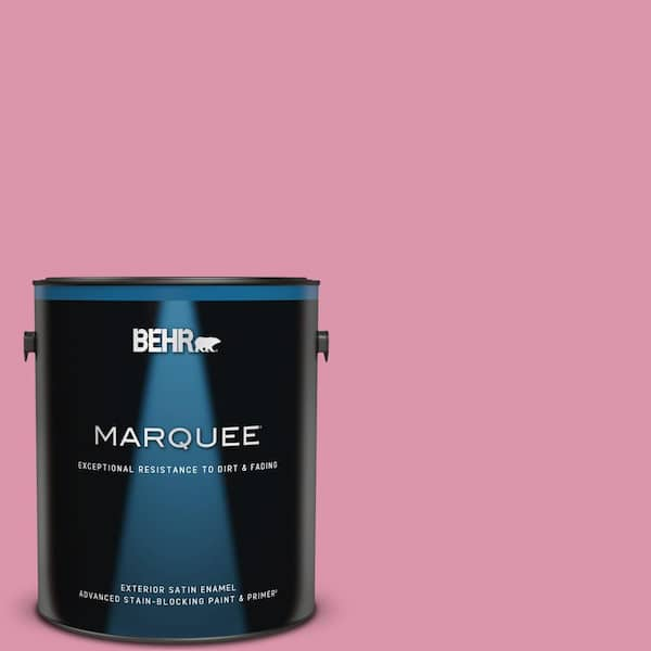 BEHR MARQUEE 1 gal. #110B-4 Foxy Pink Satin Enamel Exterior Paint & Primer