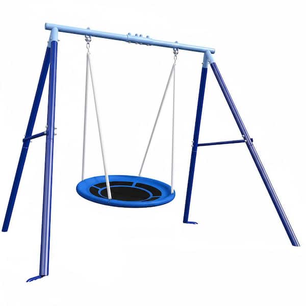 MISOPILY 50 in. Flying Saucer Swing 1-Pack Heavy-Duty Metal Frame