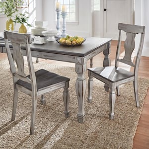 2-Tone Coffee and Antique Grey Side Chair (Set of 2)